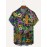 Mardi Gras Themed Novelty Pattern Men's Fashion Short Sleeve Lapel Shirt, Summer Party Dress, Gift For Men